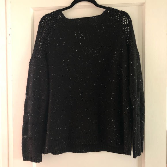 Gentle fawn black sweater with knit detail, small - Picture 7 of 7